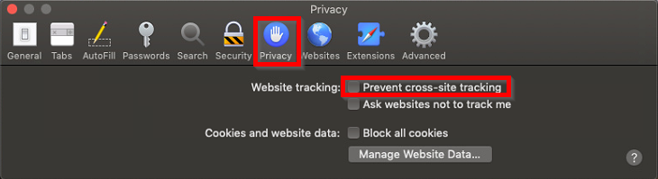 Prevent cross-site tracking